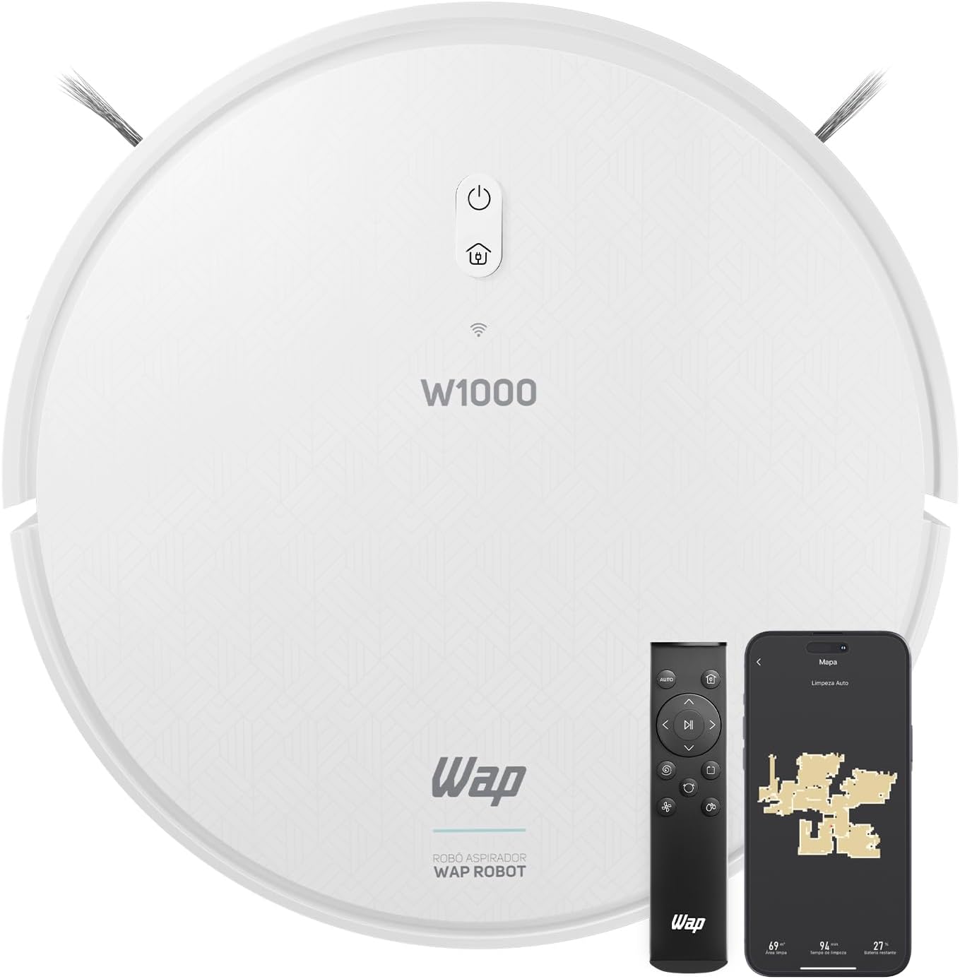 WAP W1000 robô aspirador com mapeamento